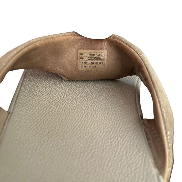 FitFlop Womens Minimalist Lulu Toe Post Sandal Gold Metallic Size 9 - Picture 8 of 9